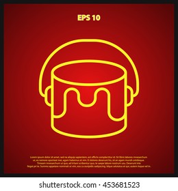 paint bucket line icon