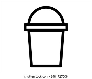 paint bucket line icon - vector
