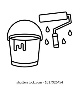 
Icono vectorial de estilo de línea de cubo de pintura que puede modificar o editar fácilmente
