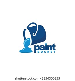 Paint bucket logo design vector illustration