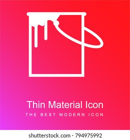 Paint bucket with paint mess red and pink gradient material white icon minimal design