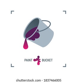 Paint bucket modern icon on white