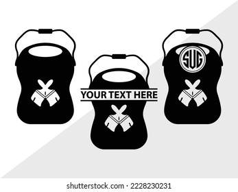 Paint Bucket Monogram Printable Vector Illustration