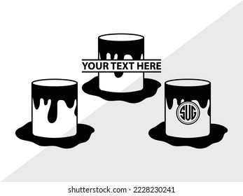 Paint Bucket Monogram Printable Vector Illustration