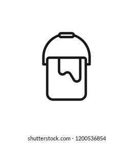 Paint bucket outline icon. Element of construction icon for mobile concept and web apps. Thin line paint bucket outline icon can be used for web and mobile on white background