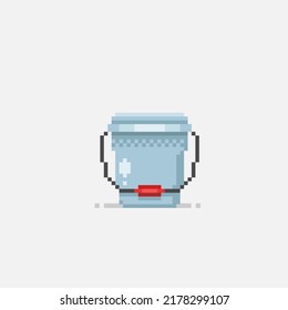 paint bucket in pixel art style