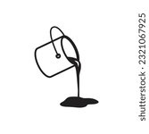 Paint bucket pouring vector logo, icon eps