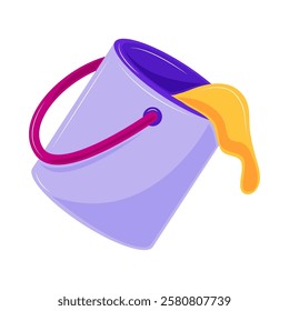 Paint bucket pouring vibrant color used for artistic creations