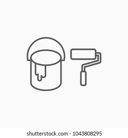 paint bucket and paint roller icon