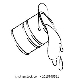 paint bucket spilling in black blurred contour