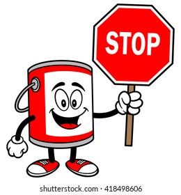 Paint Bucket with a Stop Sign