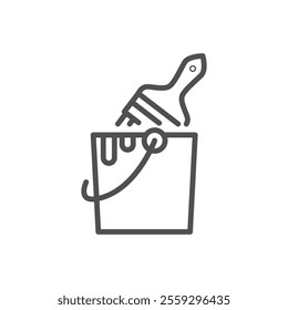 paint bucket thin outline icon vector design good for web or mobile app