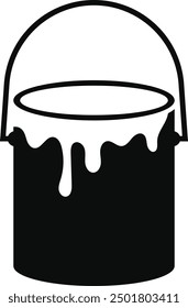 Paint Bucket Tin Illustration Icon