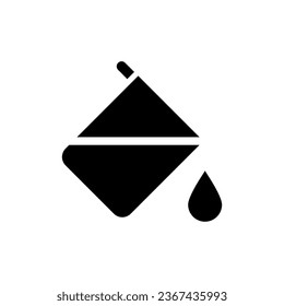 Paint bucket tool black glyph ui icon. Simple filled line element. User interface design. Silhouette symbol on white space. Solid pictogram for web, mobile. Isolated vector illustration