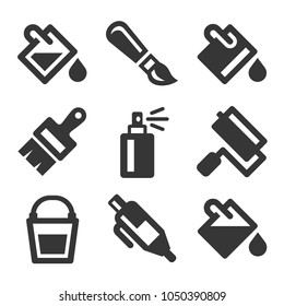Paint Bucket Tool Icons Set. Vector