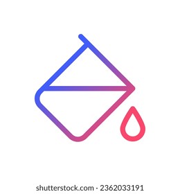 Paint bucket tool pixel perfect gradient linear ui icon. Colour replacement. Photo editor. Line color user interface symbol. Modern style pictogram. Vector isolated outline illustration