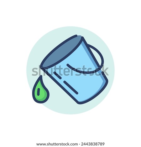 Paint bucket tool thin line icon. Color, drop, filling outline sign. Image editing and photo correction concept. Vector illustration symbol element for web design and apps