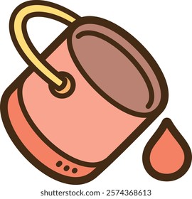 Paint bucket tool vector doodle illustration and graphic