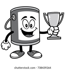 Paint Bucket with Trophy Illustration