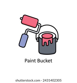Paint Bucket vector filled outline Icon Design illustration. Graphic Design Symbol on White background EPS 10 File