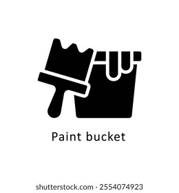 Paint bucket vector Glyph Cricle Icon.Eps file 10