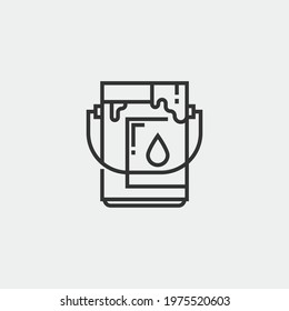 Paint bucket vector icon illustration sign