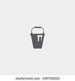 Paint bucket vector icon illustration sign