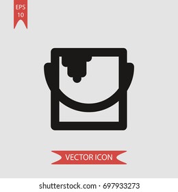 Paint bucket vector icon, illustration symbol