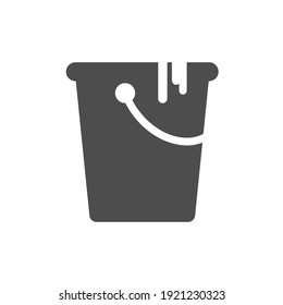 paint bucket vector icon isolated on white. paint bucket silhouette icon sign for web, mobile apps, ui design and print