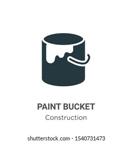 Paint bucket vector icon on white background. Flat vector paint bucket icon symbol sign from modern construction collection for mobile concept and web apps design.