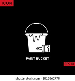 Paint Bucket vector icon on black background. Illustration flat icon for graphic, print media interfaces and web design.
