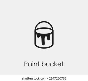 Paint bucket vector icon. Symbol in Line Art Style for Design, Presentation, Website or Mobile Apps Elements, Logo. Paint bucket symbol illustration. Pixel vector graphics - Vector