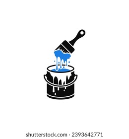 Paint bucket vector illustration on white background.