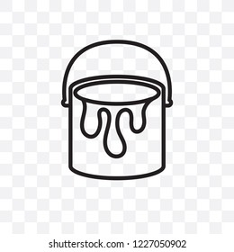 Paint bucket vector linear icon isolated on transparent background, Paint bucket transparency concept can be used for web and mobile