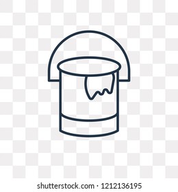 Paint bucket vector outline icon isolated on transparent background, high quality linear Paint bucket transparency concept can be used web and mobile