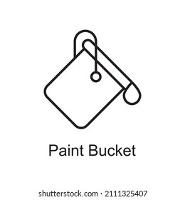 Paint Bucket vector Outline Icon Design illustration. Home Improvements Symbol on White background EPS 10 File