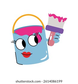 Paint bucket Vector Sticker. Eps 10 File 