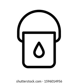 paint bucket vector thin line icon 