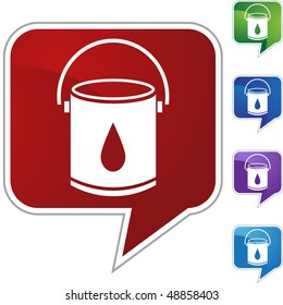 Paint Bucket web button isolated on a background.