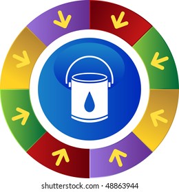 Paint Bucket web button isolated on a background.