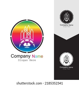 PAINT BUILDING ICON BACKGROUND VECTOR TEMPLATE