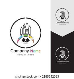 PAINT BUILDING ICON BACKGROUND VECTOR TEMPLATE