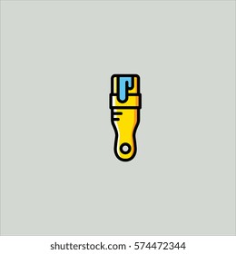 paint bursh icon flat design