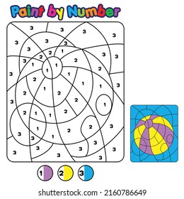 paint by number beach ball color fun
