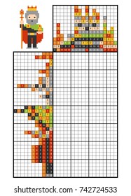 Paint by number puzzle (nonogram), education game for children, King