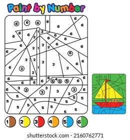 paint by number sailing boat colors