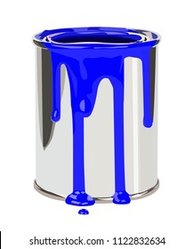 paint can blue vector