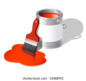 paint can with brush