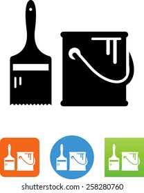Paint Can And Brush Icon