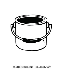 paint can doodle black and white vector